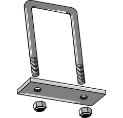 Etrier de fixation pour cadre 120 x 120 adaptable - BlackSteel©