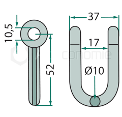 Manille pour broyeur AGRIA 569320402 adaptable