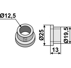 Buchse 13x12,5 für Häcksler DOPPSTADT – Nachbau  