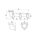 Collecteur d'échappement pour tracteur DAVID BROWN K907910 adaptable