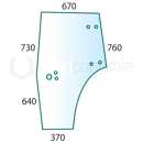 Vitre de porte G. pour machine agricole DEUTZ 0.009.7700.0/40 adaptable