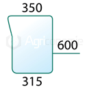 Pare-brise inférieur D/G machine agricole JOHN DEERE R199280 adaptable