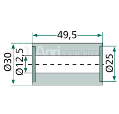 Entretoise intérieure pour broyeur AGROMEC 8209896 adaptable