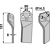 Lame gauche pour Fraise/Rotavator MASCHIO/GASPARDO 26100418 adaptable 