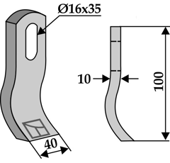 Fléau pour broyeur 100x40mm GILBERS 901068 adaptable - Blacksteel©