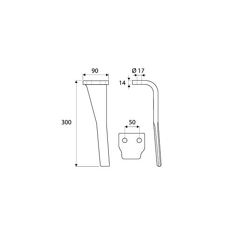 Dent moulée pour herse rotative SICMA RH71G adaptable