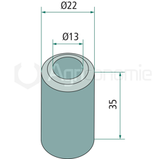 Entretoise 35x13 pour broyeur BOMFORD adaptable 