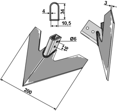 Gänsefußschar für Scheibenegge HATZENBICHLER R409463 Nachbau