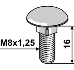 Flachrundschraube 603/8x16 8.8 - galvanisch verzinkt Strautmann Nachbau