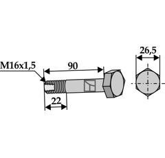 Vis M16 x 1,5 mm - 10.9 pour HOWARD adaptable