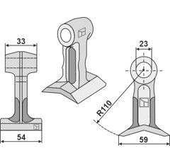 Marteau pour broyeur BOMFORD 71.913.20 adaptable