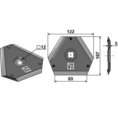 Couteau pour mélangeuse KUHN A7153012 adaptable - Blacksteel©