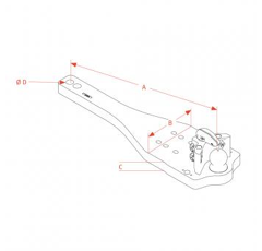 Tragplatte Kugel 80,New Holland T8000, TG200, Schwarz 