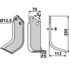 Fräsmesser Rechts 205 x 70 Goldoni Nachbau