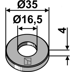Scheibe 35x4x16,5 für Häcksler KVERNELAND – Nachbau