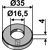 Scheibe 35x4x16,5 für Häcksler KVERNELAND – Nachbau