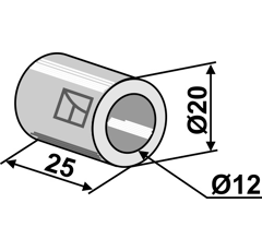Entretoise 25x12 pour broyeur NOREMAT adaptable - Blacksteel©