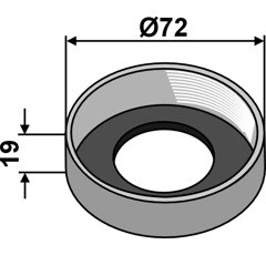 Couvercle de protection Ø 72 mm pour cultivateur adaptable