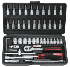 Coffret de 46 douilles et accessoires 1/4" chromemat | KS TOOLS