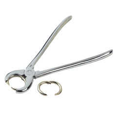 Pince pose pour anneaux en acier nickelé pour porcs - KAMER