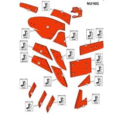 Rallonge de versoir gauche pour charrue NIEMEYER 24083 adaptable 