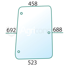 Vitre latérale D/G pour tracteur DEUTZ-FAHR 4339832 adaptable