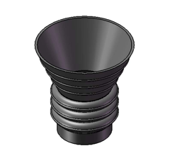 Entonnoir en caoutchouc pour tube Ø 220 x 195 mm adaptable