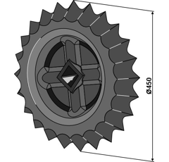 Roue dentée Ø 450 mm pour rouleau GÜTTLER 75420000 adaptable - BlackSteel©