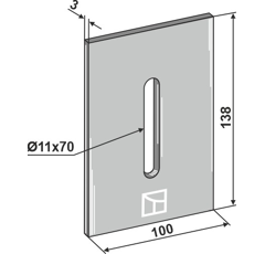 Racloir pour rouleaux packer LELY 1.1632.2304.0 adaptable 
