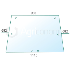 Vitre arrière teintée pour machine agricole FIAT 9961035 adaptable