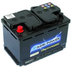 Batterie 12 V - 75 Ah - 680 A - AGRI-POWER + gauche