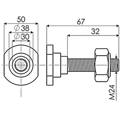 Perno de cuchilla 67 mm para trituradora GYRAX adaptable