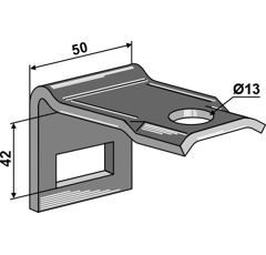 Halter für Zinken 50 x 30 mm Nachbau  