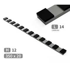 Mise à souder 12 plaquettes carbure séparées TOUTES MARQUES 350x20 mm adaptable