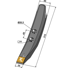 Reja de cultivador carburo, placas traseras y recargado FRANQUET adaptable