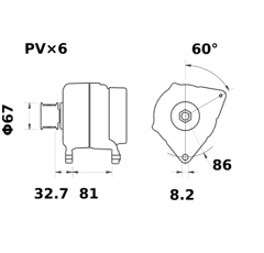 Alternateur MAHLE LETRIKA 14 V - 100 A / MG 15
