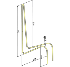 Dent de fenaison jaune pour CLAAS 9235770 adaptable - BlackSteel©