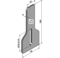 Raspador 200 mm para rodillo 00029738 adaptable