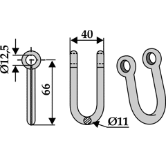Schäkel 66 x 40 für Mulcher – Nachbau  