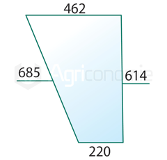 Windschutzscheibe unten rechts/links für Landmaschine FORD 83932001 - Nachbau