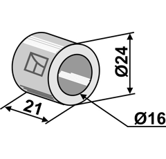 Entretoise 21x16 pour broyeur FALC adaptable - Blacksteel©