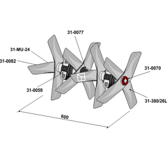Herse à bêche rotative traînée 600 mm adaptable BlackSteel©