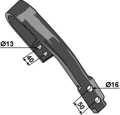 Haltebügel - Ausführung links Ø 13 mm – Nachbau  