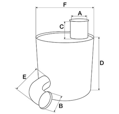 Auspuff Ø 85 mm - Traktor JOHN DEERE AL153972 Nachbau