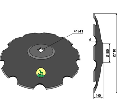 Disque crénelé Ø 710 x 6 x 41 mm adaptable - BlackSteel©