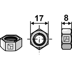 Mutter M10x1,5 verzinkt