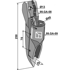 Reja de abono para sembradora GASPARDO 16670600 - 15470921 adaptable