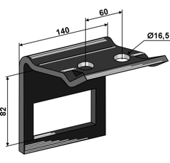 Halter für Zinken 140 x 12 mm Nachbau  