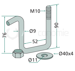 Bride 90 mm pour semoir adaptable