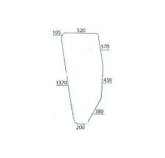 Vitre porte de cabine pour tracteur FIAT 5125038 adaptable